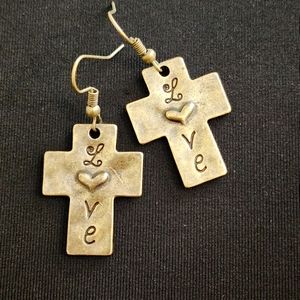 Love Cross Earrings